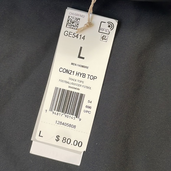 Black with white stripes adidas mens pullover windbreaker - Picture 9 of 9